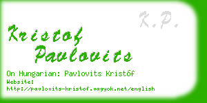 kristof pavlovits business card