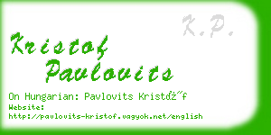 kristof pavlovits business card